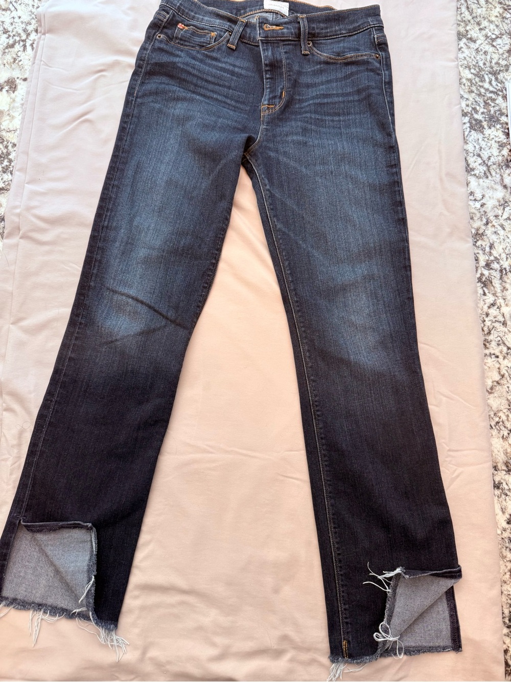 Hudson Jeans Dark Indigo Flare with Raw Hem Detail